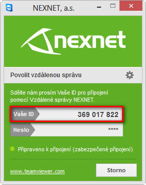 Vzdálená podpora NEXNET